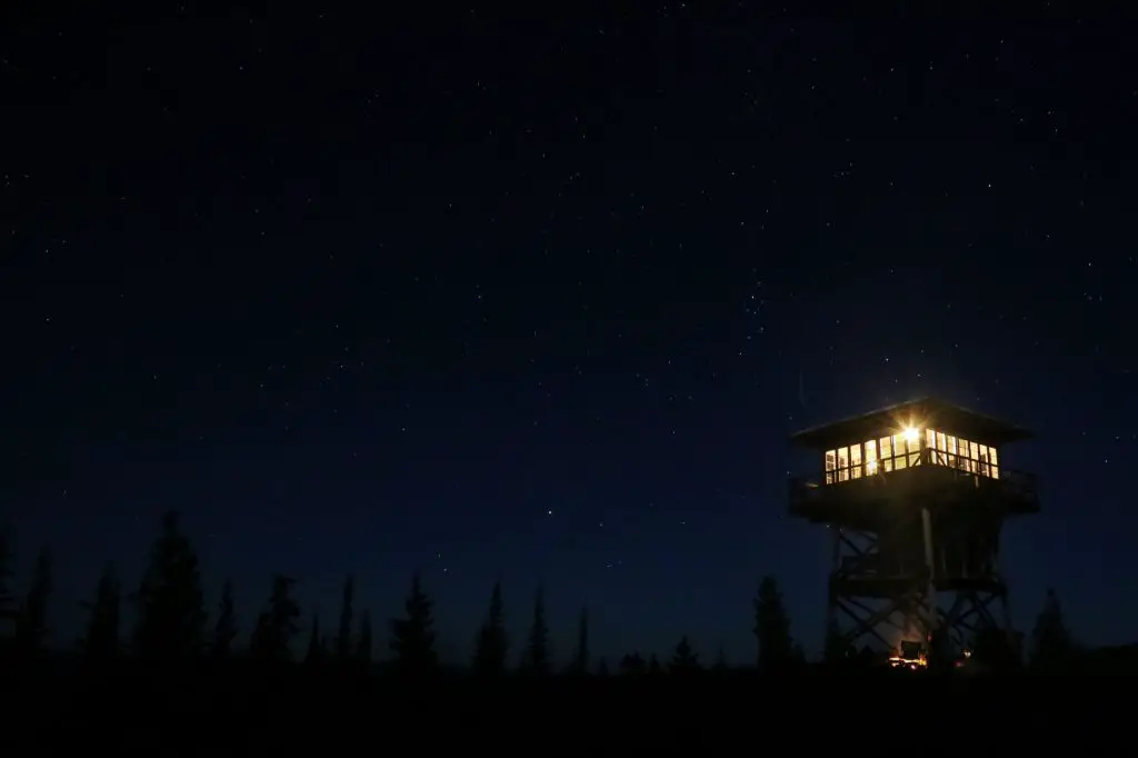 surveyors lookout tower night sky